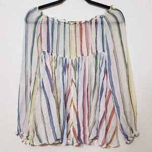 Vintage American Retro Paris Rainbow Blouse, sz 38